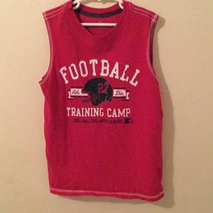 Boys red sleeveless football top